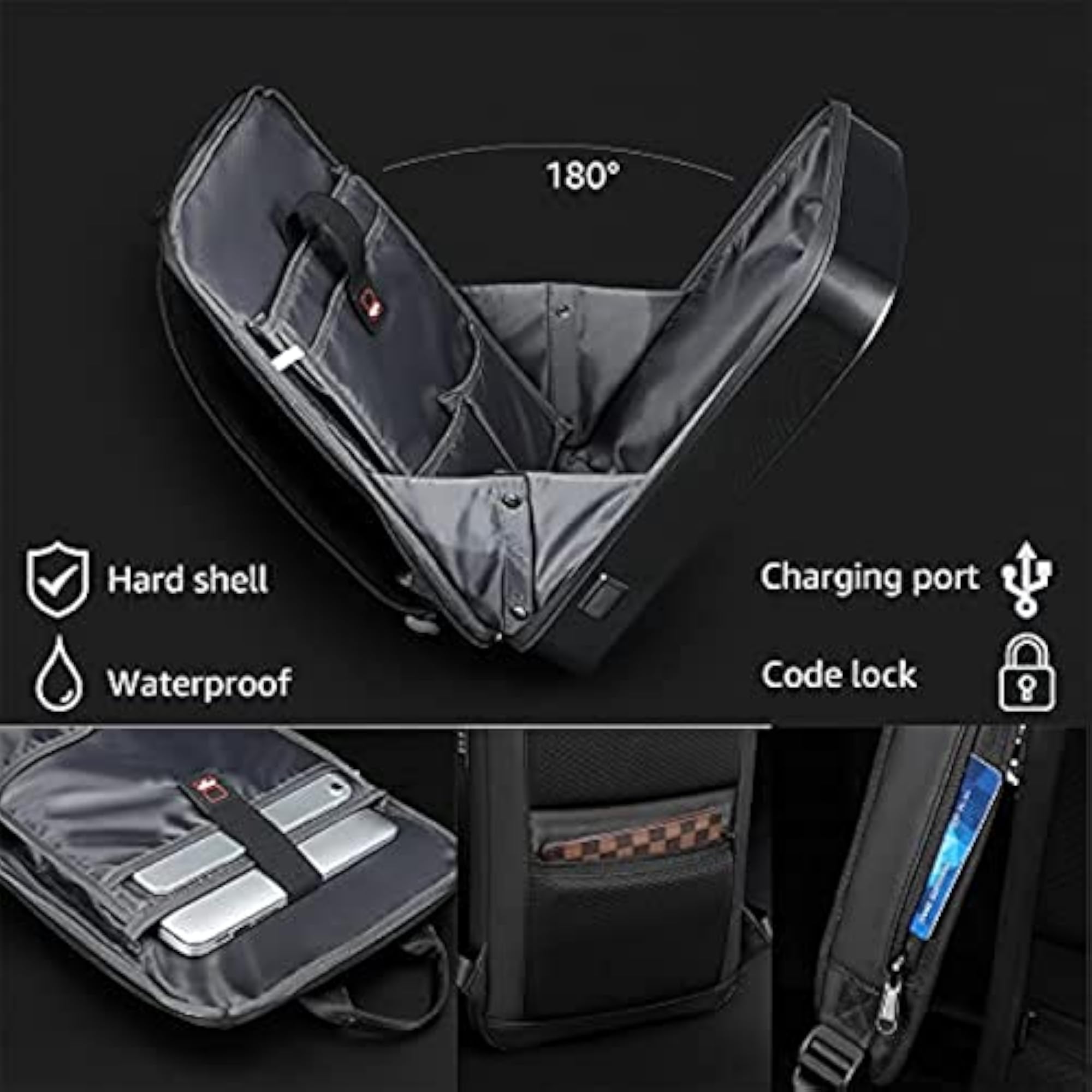 Business Travel Backpack with USB Charging Port
